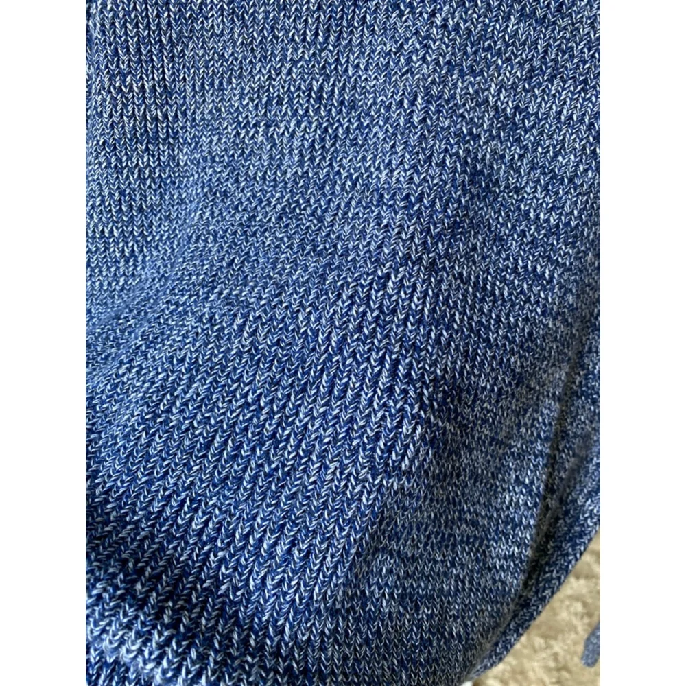 H&M Marled Knit Cotton Sweater Pullover Crewneck Blue Preppy Buttery Soft Cozy
